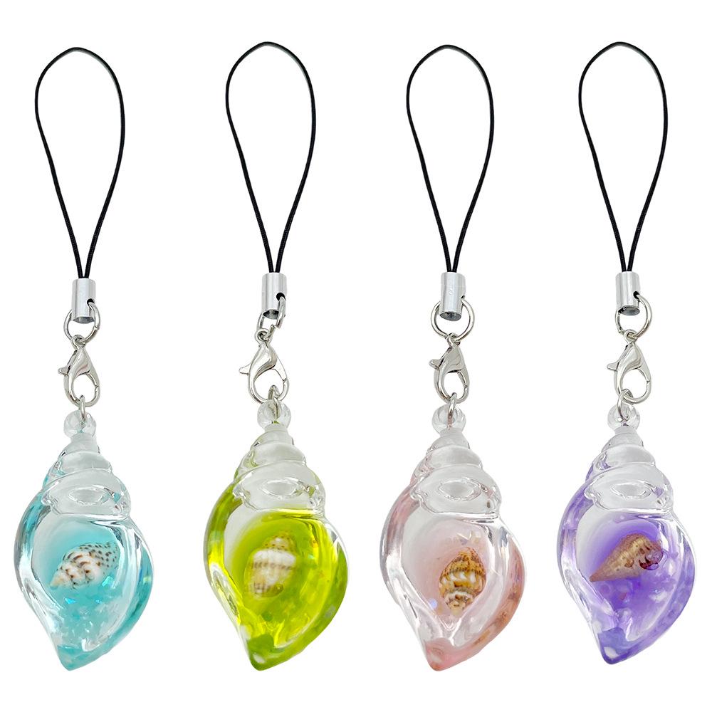 Ocean-Themed Zinc Alloy Keychain with Starfish, Seashell, Turtle, and Coconut Tree Charms