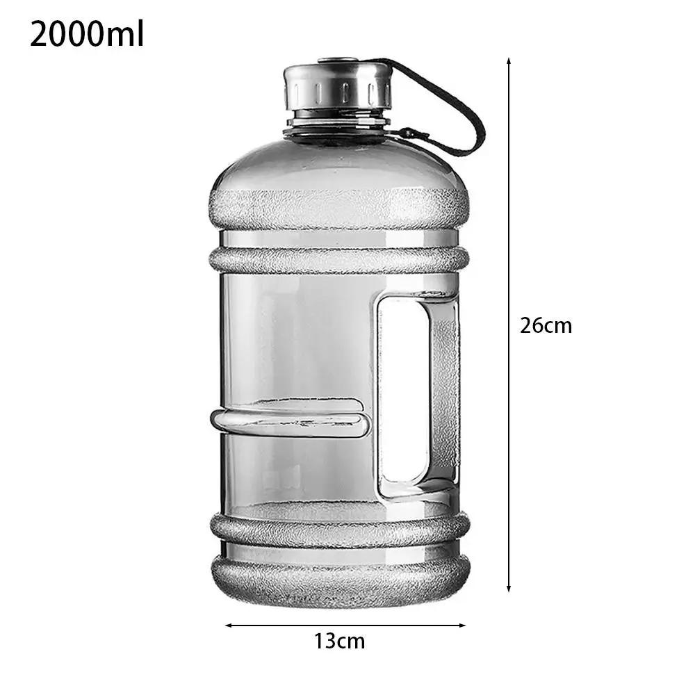 2.2L Sports Water Bottle Large Capacity Training Exercise Drink Bottle with Handle Hand Cranked Bottle Outdoor Gym Gallon Bottle