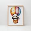 Plakat Urocza Panda W Koszu Plakat Urocza Panda W Koszu, 70X100 Cm, Rama Drewniana Jasny Dąb, Papier Matowy 230 Gsm