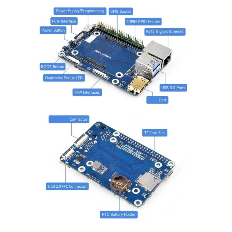 Compute Module 5 For RPi CM5 Base Expansion Board Perfectly for Developers Standard CM5 Connector 40PIN GPIO