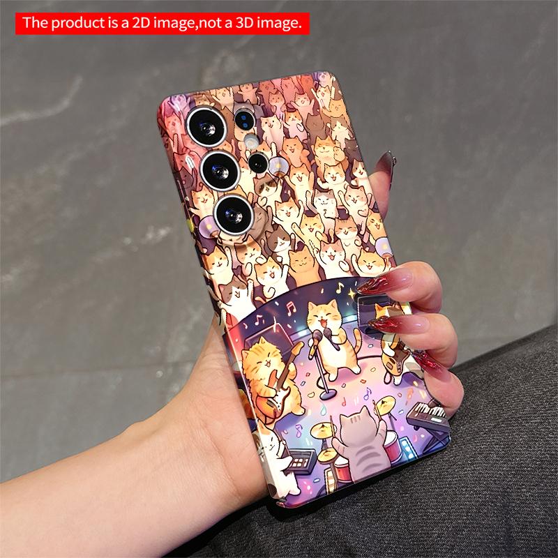 2DFlat Samsung phone case Cats Rock Concert Stage Phone Case Applicable to Galaxy S23 S24 S25ULTRA S26 A12 A14 A15 A16 A54 A55
