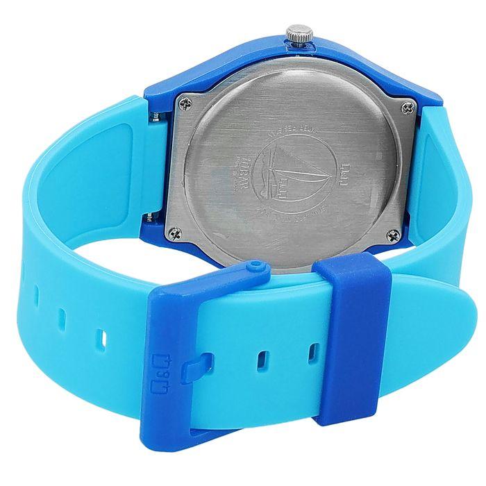 Reloj de mujer - Q&Q - Cuarzo Miyota 2035 - Caja 40 mm azul - Correa silicona turquesa - 10 ATM