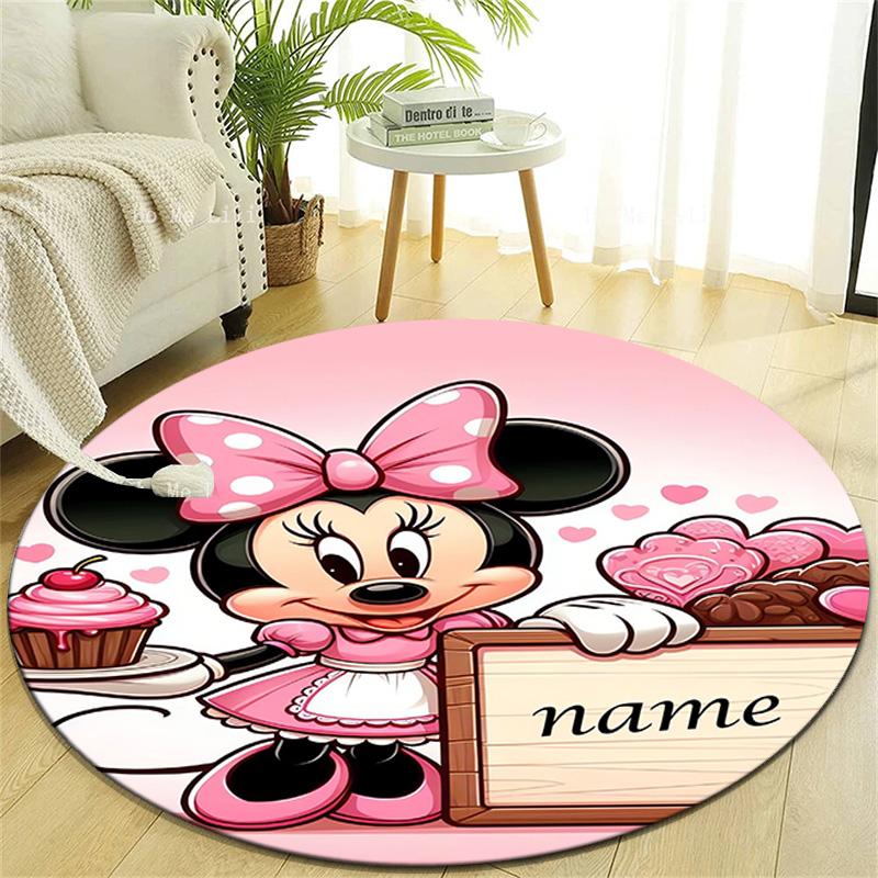Personalized M-Minnie Round Chair Office Rug - Perfect for Mat, Office Chair & More - Ideal Gift for Birthdays and Holidays