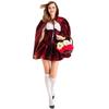 Cosplay Halloween Hexe Vampir Kleid Bühnenauftritt Kostüm Rotkäppchen Kurzer Rock Umhang Schal Set
