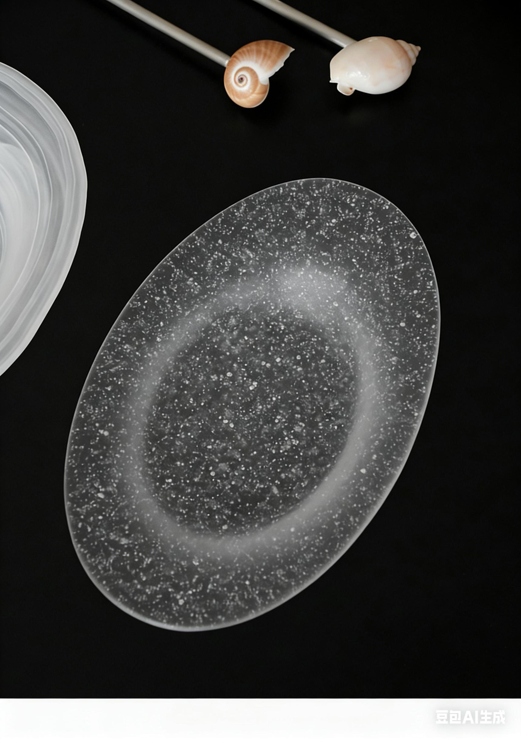 

Handmade Cloudy Bubble Frosted Glass Oval Plate, Lead-Free Japanese Style Small Dish for Snacks, Fruit, Salad, Desserts & Pastri