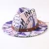 New European and American style letter printing fashion top hat men's and women's fashion jazz hat sunscreen sun hat