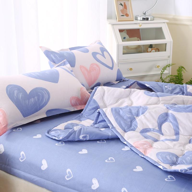 New Printed Quilt Washed Cotton Quilt Summer Thin Quilt Skin Friendly Bedding Air Conditioning Thin Blanket Home Textiles Machine Washable