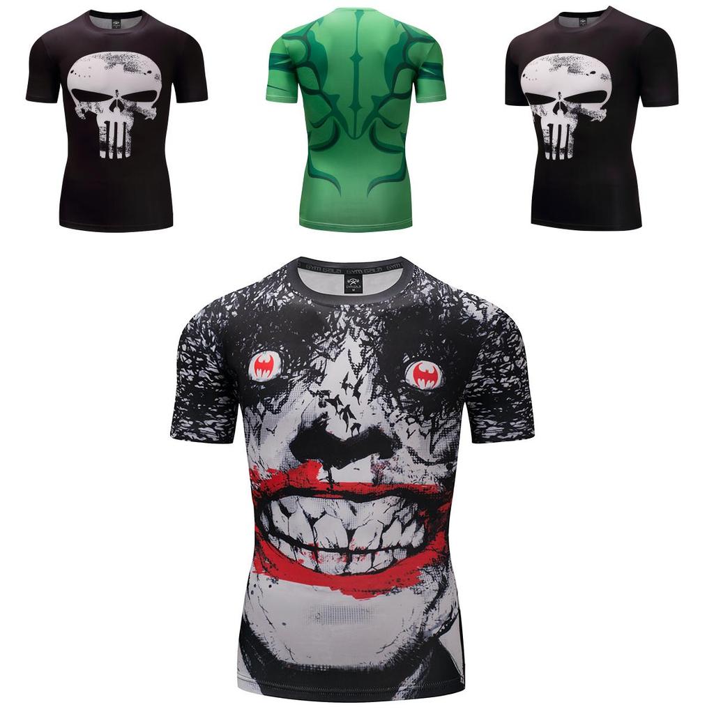 Costume Superhero Tshirt Short Sleeve Slim Fit Shirt Athletic Cycling Jersey