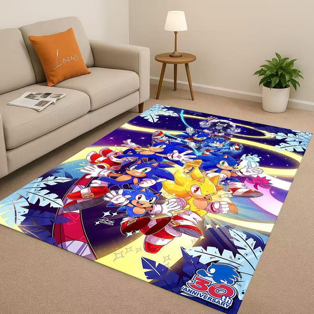 3D S-Sonics Cartoon Living Room Non-Slip Area Rug Soft Carpet for Bedroom Playroom and Sofa , Easy Clean Home Decor Doormat