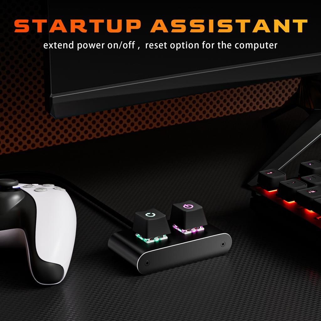 2M Mechanical Desktop Power Switch External Start Computer Switch On/Off and Reset Button Extension Cable PC Power Button Switch