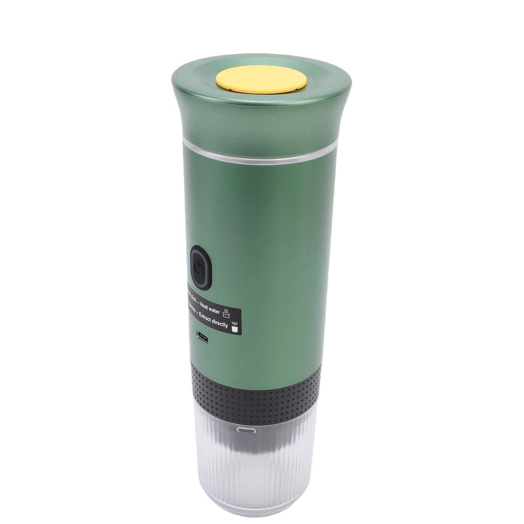 Portable Capsules Coffee Maker 72W 120ML Cup Full Automatic Outdoor Ground Coffee Machine for Home Travel Green