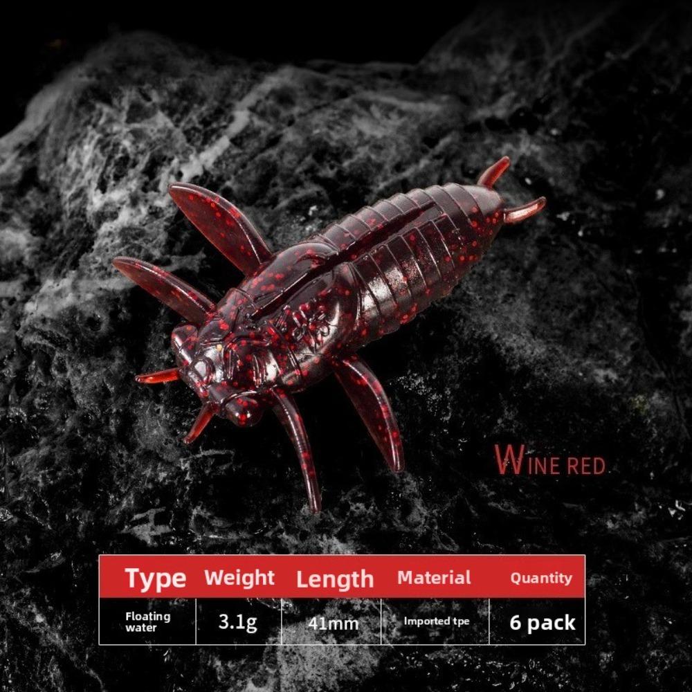 6Pcs Realistic Bionic Worm Lure Anti-hook snag Floating Bait Premium Soft Fishing Lure  Bass