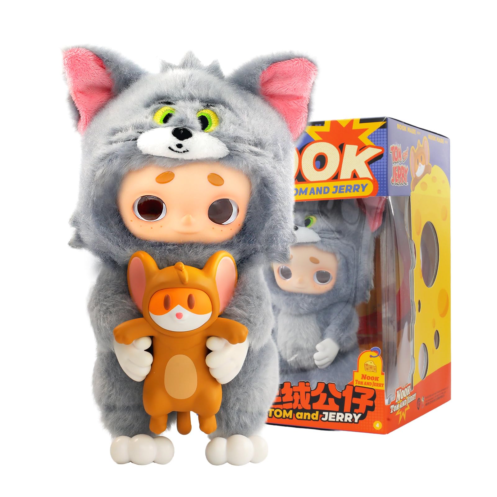 52TOYS NOOK X TOM and JERRY Collaboration Official Collaboration Goods Vinyl Face Plush Toy Gift Cute Healing Soft