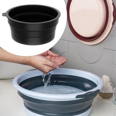 Foldable Face Basin Ice Beverage Tub SPA Tool Multifunctional Round Facial Bath Bowl for Hiking