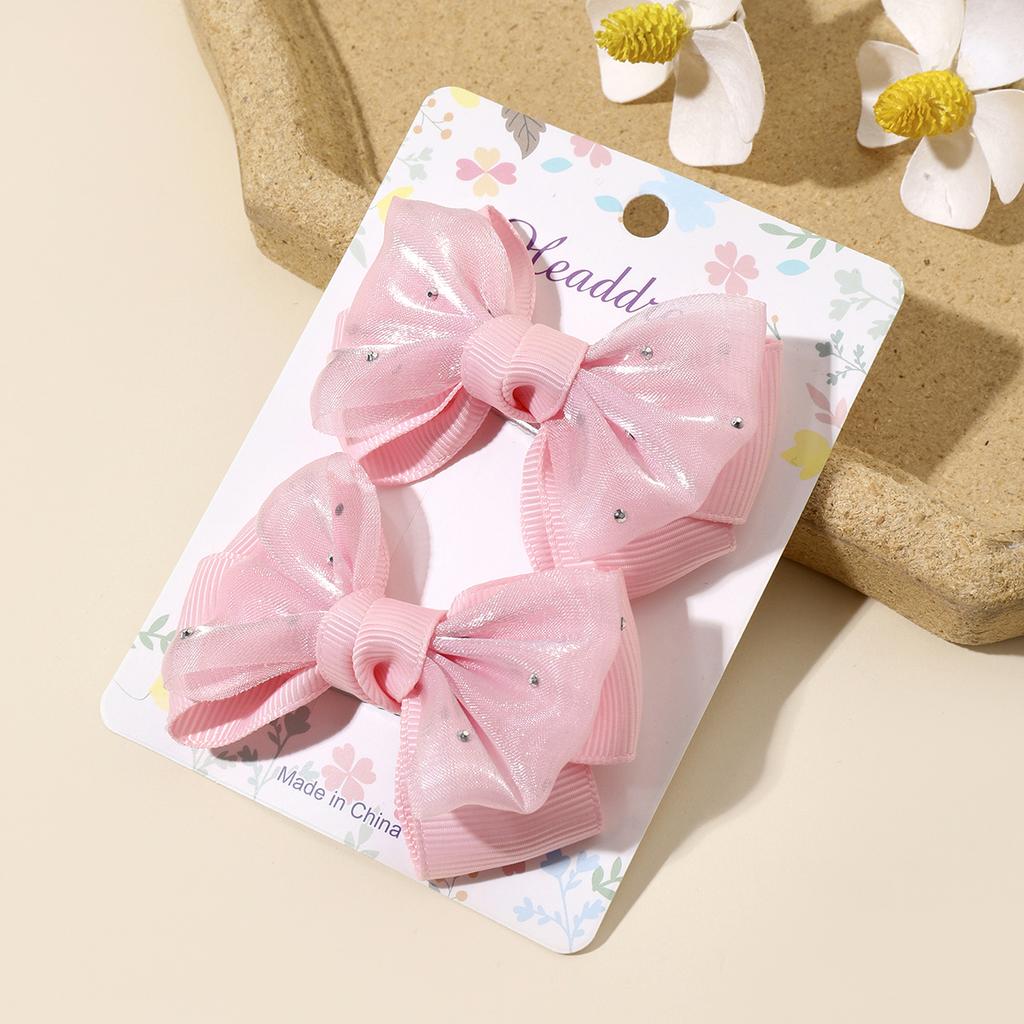 2 STÜCKE Neue Niedliche Prinzessin Mesh Mode Einfarbig Schmetterling Lieblich Mädchen Haarnadeln Kinder Kopfschmuck Haarspange Haarclips Haarschmuck