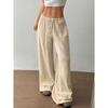 New Fashionable Women's Clothing, Elegant and Versatile, Elastic and Casual, Solid Color Pants, Wide Leg Pants
