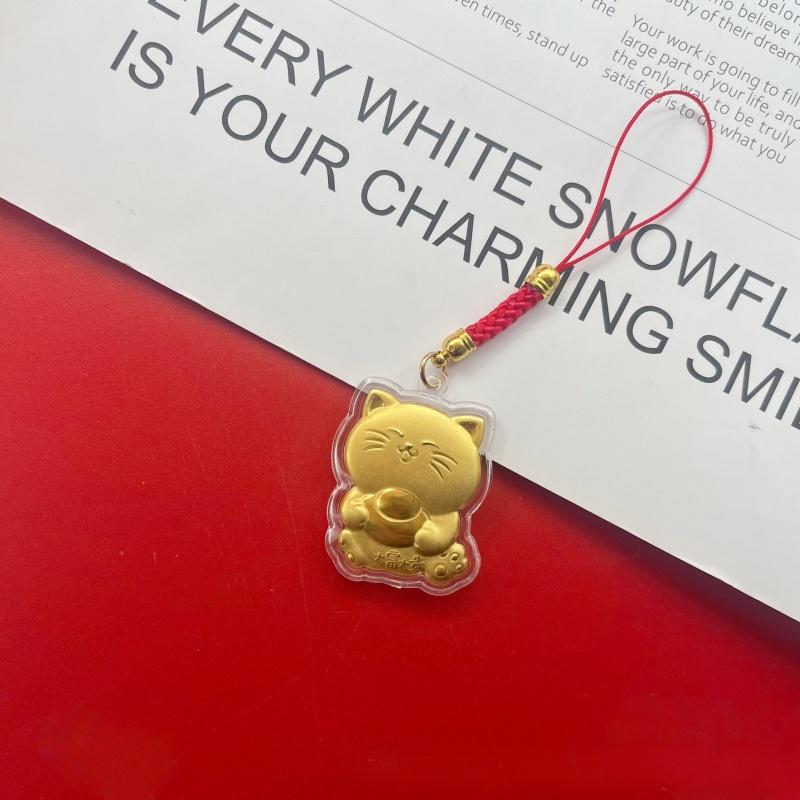 1 Pc Acrylic Lucky Cat Horse Phone Chain Pony Key Chains Camera Key Rope Chain Car Home Decoration Gift New Year Gift