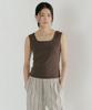 Lingseoul Square Neck Sleeveless Top-Brown