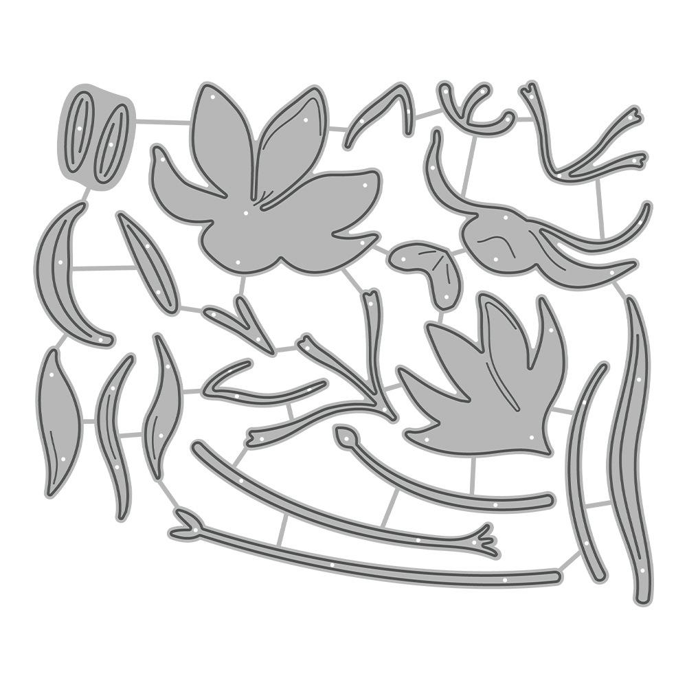 Orchid Pattern Carbon Steel Embossing Die for Paper Crafts