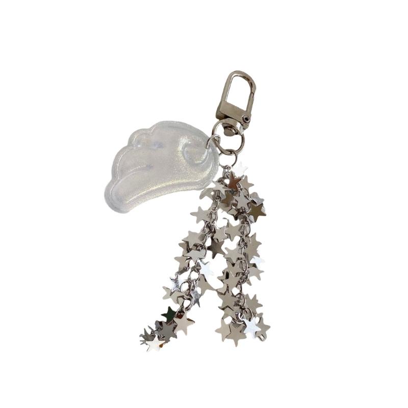 Elegant Y2K Inspired Keychain Pendant Accessory Combining Stars Angel Wing Ideal For Bags Keys Or Gift Giving