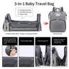 Neues faltbares Babybett mit Reisewiege und isolierter Tasche, 3-in-1-Wickeltaschen-Rucksack mit Wickelstation, tragbares Kinderbett mit Babytasche