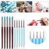 1/10/15 Pcs/Set Dual Ended Rhinestone Nail Art Silicone Pen Sculpture Pen/3D Flower Carving/Dotting Nail Tool Manicure Brush