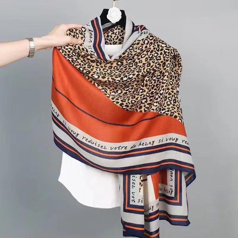 New Spring And Autumn Imitation Cotton And Hemp Square Scarf Women'S Versatile Style Fashion Scarf Multi Functional Hair Binding Headscarf