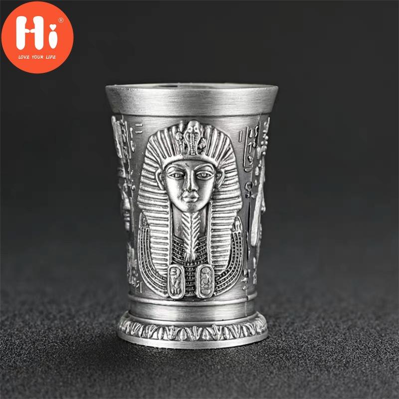 Hi Metal Egyptské sklenice na víno Slitina zinku Koktejlový panák Hrnek na koktejl Starověký Egypt Hrnek na víno Bar Nádobí Craft
