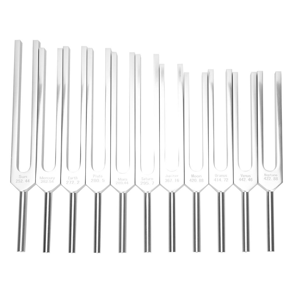 11pcs Tuning Fork Hammer Tool Set Aluminum Alloy Sound Healing Therapy Relaxation Set
