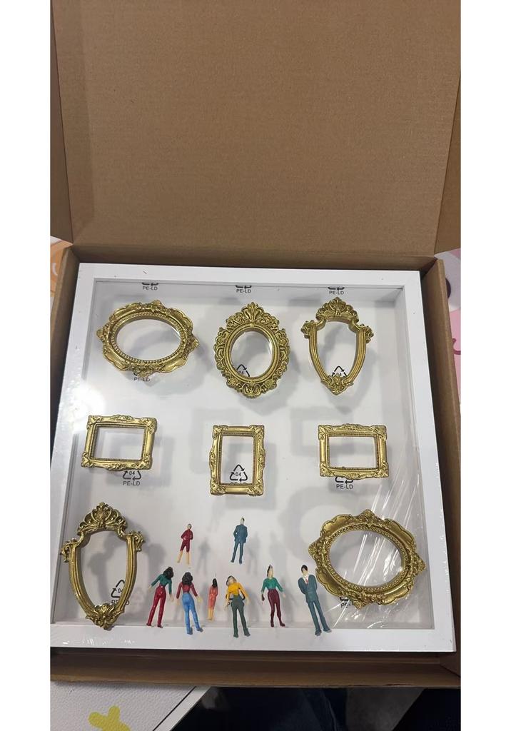 Diy Mini Museum Silhouette Box Bedroom Living Room Desktop Memory Box Decor Valentine  Anniversary Gift Mini Statues Gold Frames