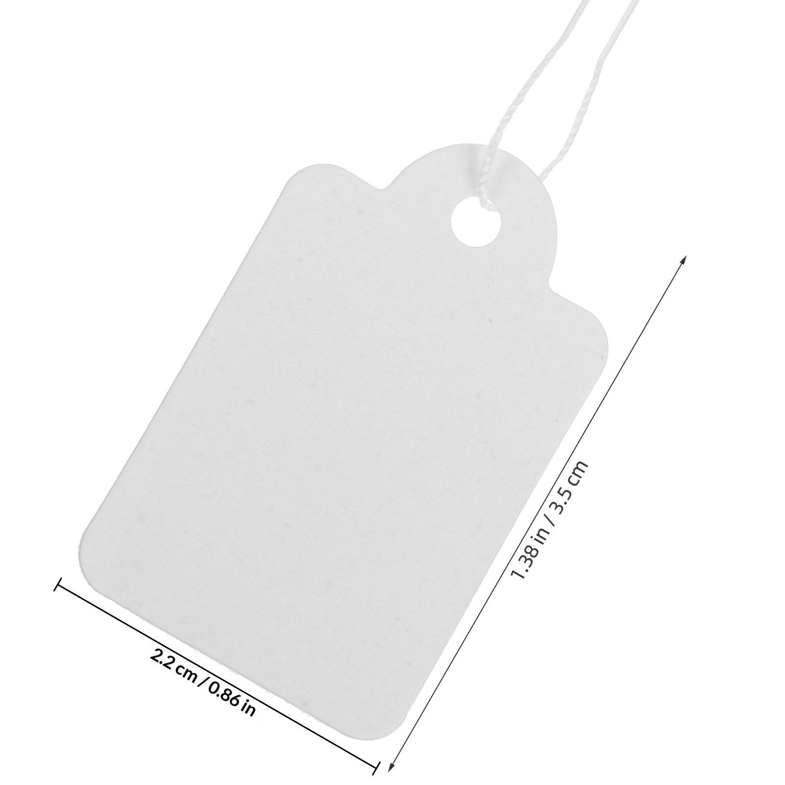 

200Pcs Thick Paper Writable Display Tags with String for Jewelry Clothing Retail Garage Sale Craft Fair Christmas Gift Present белый