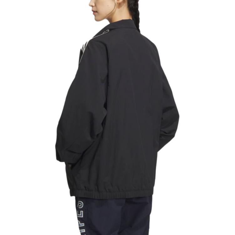 Adidas Retro Soft Comfortable Casual Waterproof Jacket Unisex Jacket Black JI6646