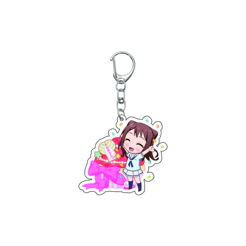 55MM Anime banG Dream Keychain Toyama Kasumi/Saya Yamabuki/Hanazono Tae Key Chain Acrylic Model Plate Christmas Gifts