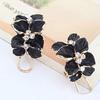 Hot Elegant Women Gardenia Flower Rhinestone Ear Stud Earrings Jewelry Gifts