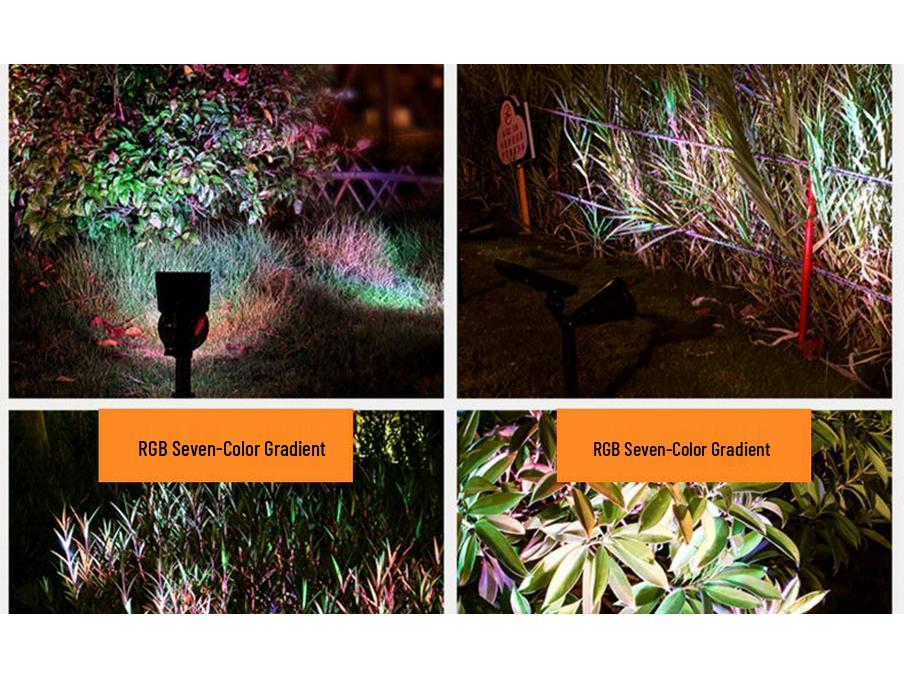 Solar Colorful Outdoor Lawn Spotlight - Automatic Dusk Activation, Ground-Inserted Garden Tree Light