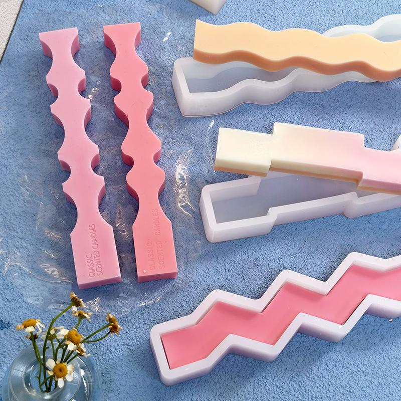 12 Hole Waveform Stick Silicone Mold Handmade Chocolate Cheese Stick Candle Soap Resin Mold Cake Baking Decoration