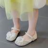 Girls' shoes, princess shoes, new summer children's leather shoes, crystal shoes, baby single shoes, bowknot soft-soled leather shoes