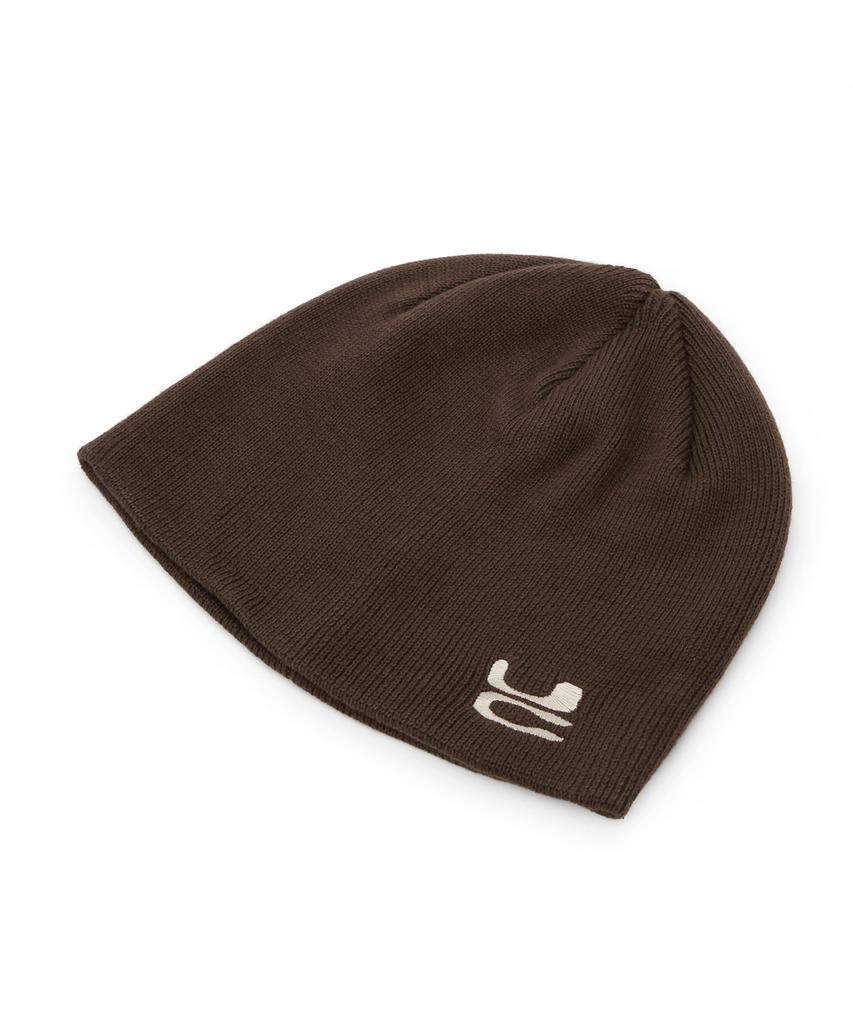 Eondeokeonteulol All-Season Cotton Slim Fit Thin Knit Logo Embroidery Beanie Solid Unisex Beanie Hat Beanie / Uc / No Cuff / Brown