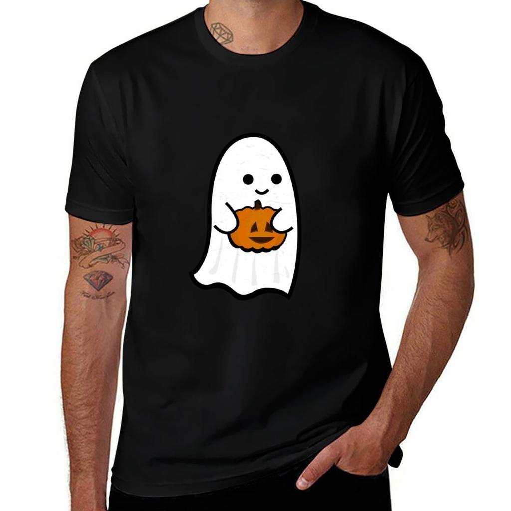 Cute Ghosts Jack O Lantern Tshirt Plus Size Basic Cotton Tshirt