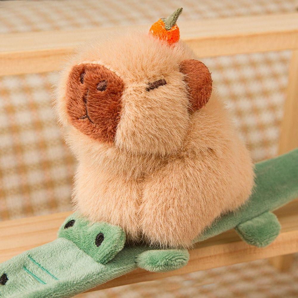 Cartoon Capybara Slap Wristband Plush Huggers Slap Toy Funny Interactive Toy  for Kids Gift