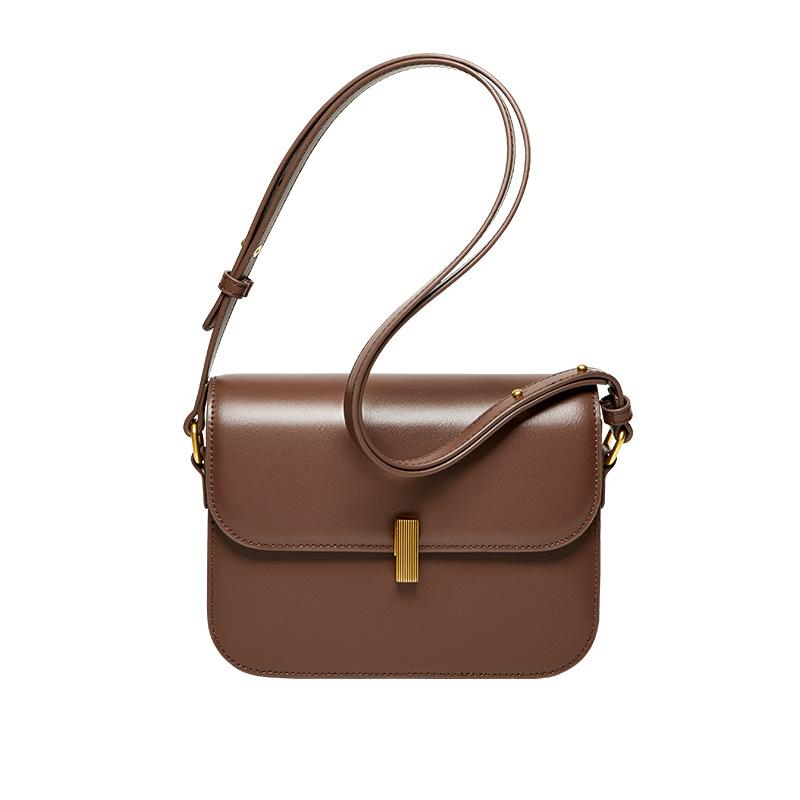 Mrs. Qiao High-End Bag for Women 2025 New Crossbody Bag Autumn Winter Small Square Bag Women's Underarm Genuine Leather Bag