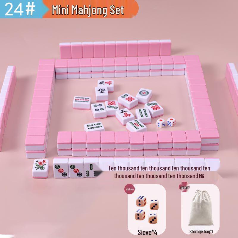 Compact Hand-Rubbed Mini Mahjong Set for Travel & Outdoor Use