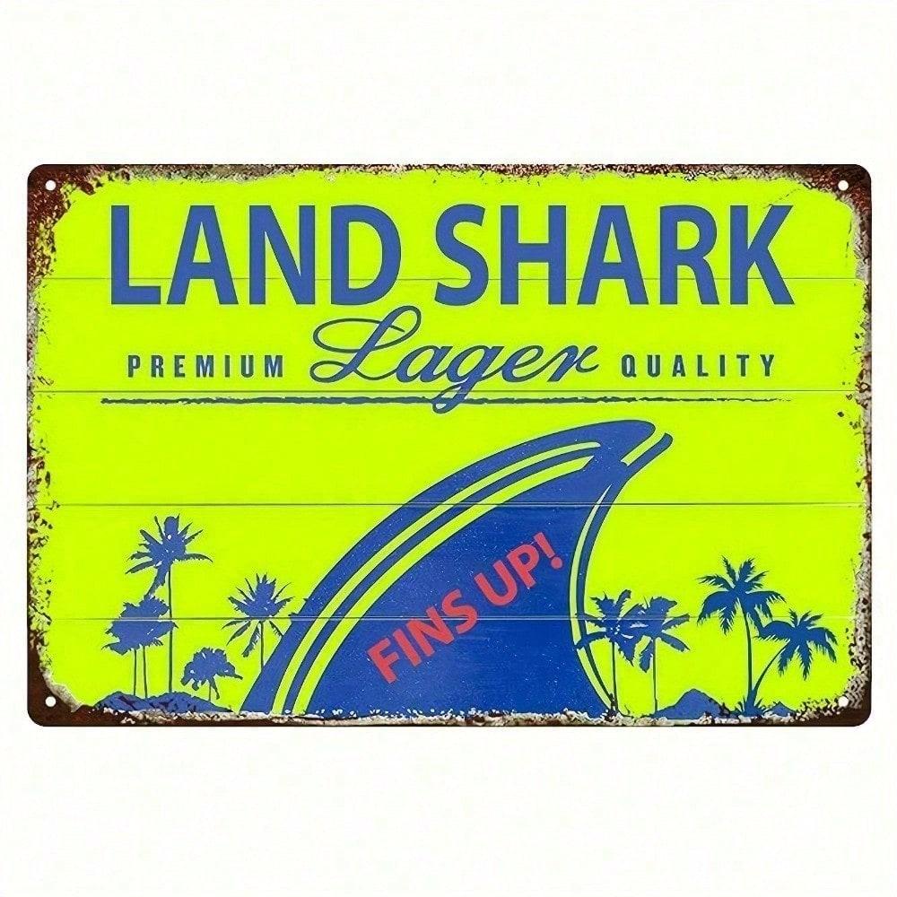 

Retro LAND SHARK BEER Tin Sign Metal Wall Decor 8x12 Inch Iron Plaque Man Cave Home Bar Garage Pub Art різнокольоровий