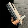 Luxury Matte Leather Fold Stand Holder Phone Case For Samsung Galaxy S24 Ultra S23 S22 Shockproof Bumper Protection Hard Cover