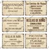 Putuo Decor Spanish Sign Vintage Metal Tin Sign Bar Pub Club Hogarena Bano Man Cave Wall Decor Iron Painting Decorative Plate