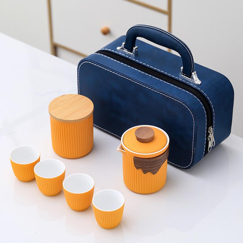 Creative Guochao Souvenir Ceramic Portable Travel Tea Set Business Company High-end Gifts