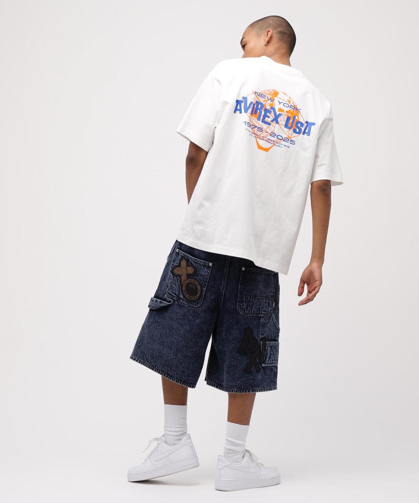 AVIREX USA T-SHIRT Logo Short Sleeve T-shirt Men's XL 030 White 783-5234002