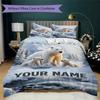 Custom Name Polar Bears Winter Bedding,Quilt Set Quilt Cover Pillowcase Home Birthday Gift(1 * duvet cover + 2 * pillowcase, without core)_lx