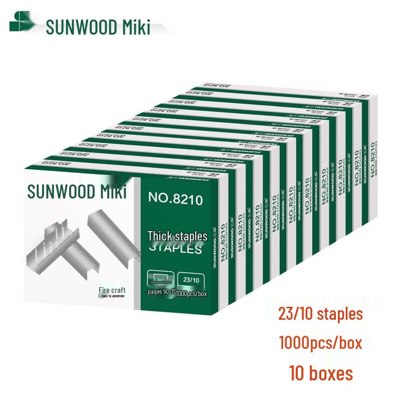 SUNWOOD 23/10 Heavy Duty Staples, 10-Box Pack
