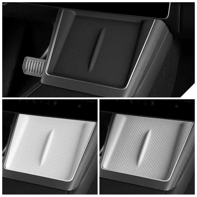 Wireless Charging Anti-Slip Mats For Tesla Model Y LAUNCH 2025 Juniper Center Console Charge Station Pad Silicone Accessiories